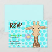 Carte RSVP Giraffe Party (Devant / Derrière)