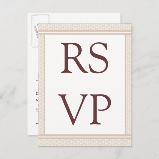 Carte RSVP Glam Raffinée (Devant / Derrière)