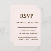 Carte RSVP Glam souple | Costume Mariage Blush Cha (Devant / Derrière)