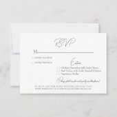 Carte RSVP Glam White & Silver Wedding (Devant)