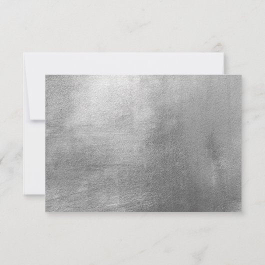 Carte RSVP Glam White & Silver Wedding (Dos)