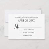 Carte RSVP Gold Blush et Pink Response (Dos)