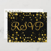 Carte RSVP Gold Confetti (Devant / Derrière)
