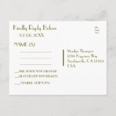 Carte RSVP Gold Confetti (Dos)