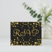 Carte RSVP Gold Confetti (Debout devant)