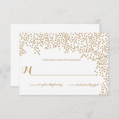 Carte RSVP Gold Confetti Faire-part de mariage (Devant / Derrière)