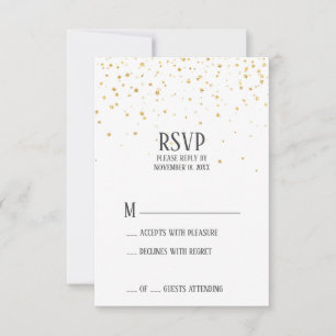 Carte RSVP Gold Confetti Retraite Party