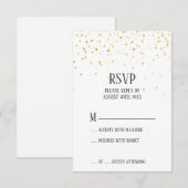 Carte RSVP Gold Confetti Wedding (Devant / Derrière)