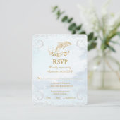 Carte RSVP Gold Dolphin Wedding (Debout devant)