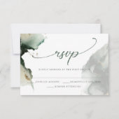 Carte RSVP Gold et Sage Green Watercolor (Devant)