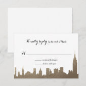 Carte Rsvp Gold Faux de New York (Devant / Derrière)