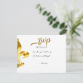 Carte RSVP Gold Fleur de Lis (Debout devant)