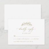 Carte RSVP Gold Leaf Wedding (Devant / Derrière)