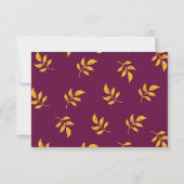Carte RSVP Gold Leaf Wedding (Dos)