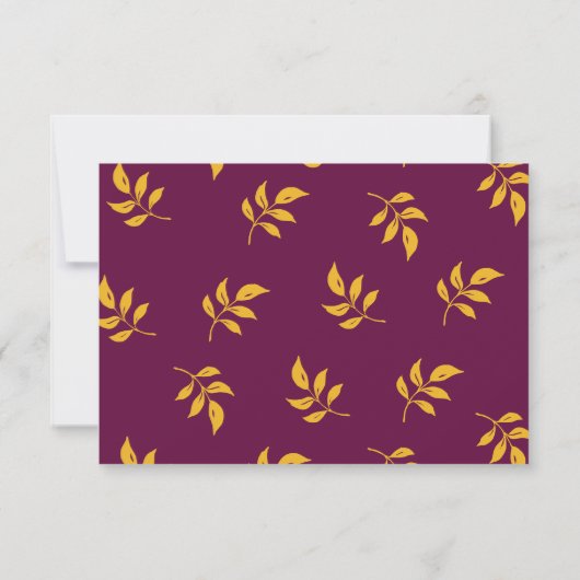 Carte RSVP Gold Leaf Wedding (Dos)