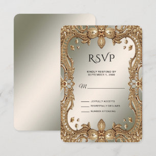 Carte RSVP Gold Ornat Frame