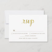 Carte RSVP Gold White 50e anniversaire (Devant)