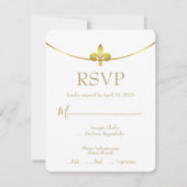 Carte RSVP Golden Fleur de Lis Wedding (Devant)