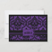 Carte RSVP Goth Purple et Black Lace (Dos)