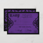 Carte RSVP Goth Purple et Black Lace (Devant / Derrière)