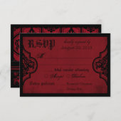 Carte RSVP Goth Red et Black Lace (Devant / Derrière)