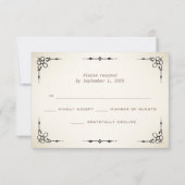 Carte RSVP Gothique Black Lace Blood Red Rose (Dos)