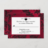 Carte RSVP gothique rouge et noire (Devant / Derrière)