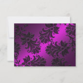 Carte RSVP Gothique Violet, Noir et Blanc Floral (Dos)