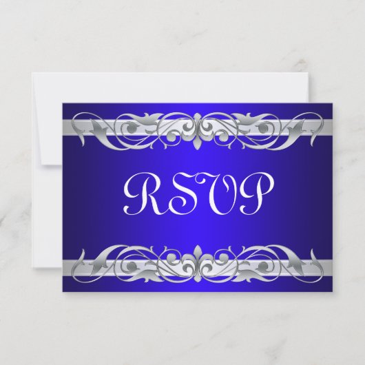 Carte RSVP Grand Duchess Silver Soll Blue (Devant)