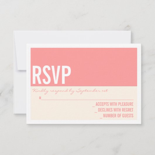 Carte RSVP Gras Moderne Graphic Block Wedding (Devant)