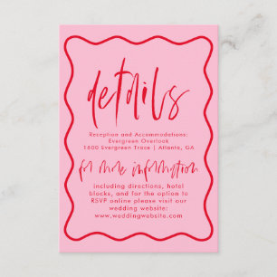 Carte RSVP Gras Moderne, Rose Et Rouge