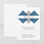 Carte RSVP Gray Bleu (Devant / Derrière)