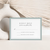 Carte RSVP Grayed Jade Simple Border Wedding