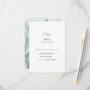 Carte RSVP Green et Gold Mountain