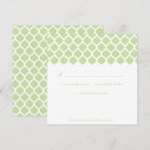Carte RSVP Green Marocaine Motif Wedding Party (Devant / Derrière)