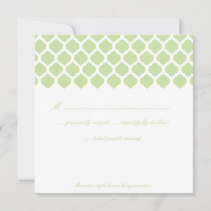 Carte RSVP Green Marocaine Motif Wedding Party
