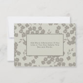 Carte RSVP Gris Chaud Formel Floral Élégant Modern (Dos)