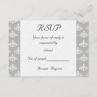 Carte RSVP Gris Damas