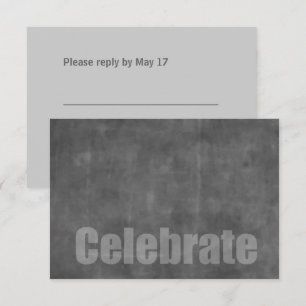Carte RSVP Gris Gris Barre Mitzvah