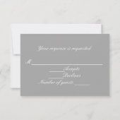 Carte RSVP Gris Rose Chevron (Dos)