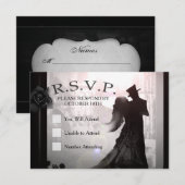 Carte RSVP Halloween Elegant 3x5 Silhouette (Devant / Derrière)