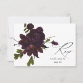 Carte RSVP Halloween Florple mauve w Repas (Devant)