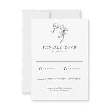 Carte RSVP HEIDI Olive Green Wedding
