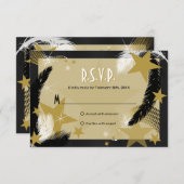 Carte RSVP Hollywood Glamor (Devant / Derrière)