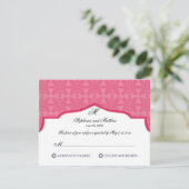 Carte RSVP Honeysuckie Monogramme Damask (Debout devant)