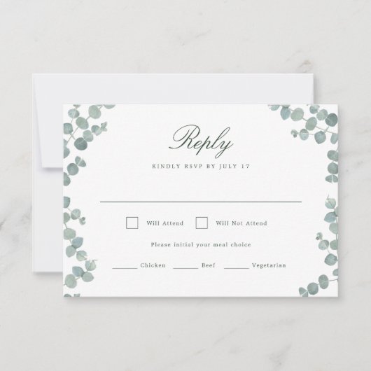 Carte RSVP horizontale Mariage Adélaïde (Devant)