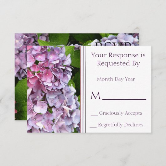 Carte RSVP Hydrangea (Devant / Derrière)