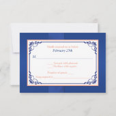 Carte RSVP IMPRIMÉE Peach Blue RIBBON (Dos)