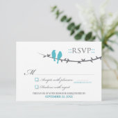 Carte RSVP Inséparable (aqua & blanc) (Debout devant)