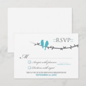 Carte RSVP Inséparable (aqua & blanc) (Devant / Derrière)
